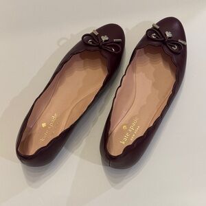 Kate Spade Maroon Bow Flats